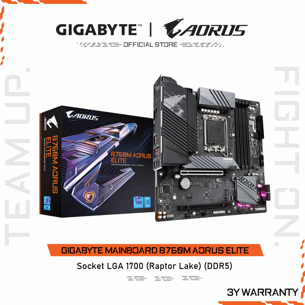 GIGABYTE MAINBOARD B760M AORUS ELITE (DDR5) เมนบอร์ด B760M AORUS ELITE-REV1.2