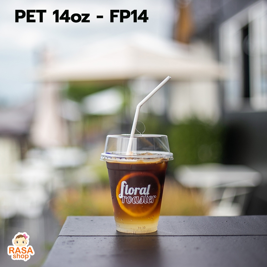 [FP14-0100] แก้วพลาสติกใส เนื้อ PET 14oz บรรจุ 100 ใบ รุ่นหนา ยี่ห้อ FPC