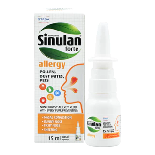 Sinulan Allergy สเปรย์พ่นจมูก ป้องกันภูมิแพ้ 15 mL ซินูแลน แอลเลอจี spray สารสกัดธรรมชาติ ปกป้องจากฝุ่น สารก่อภูมิแพ้