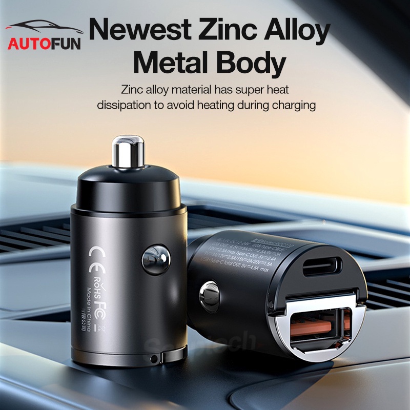 ที่ชาร์จในรถ 30Wชาร์จเร็ว usb car charger quick charge หัวชาร์จ อะแดปเตอร์ ชาร์จในรถ 2ช่อง usb