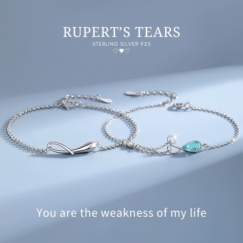 MEET💕พร้อมส่ง กำไลคู่ Rupert’s Tears กำไลเงินแท้ สร้อยข้อมือปรับได้ กำไลแฟชั่น สร้อยข้อมือคู่