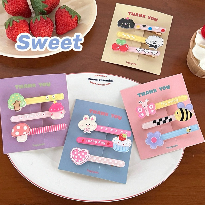 Cute 262 กิ๊บติดผม กิ๊บหนีบผม การ์ตูนน่ารัก 3 ชิ้น/แพ็ค