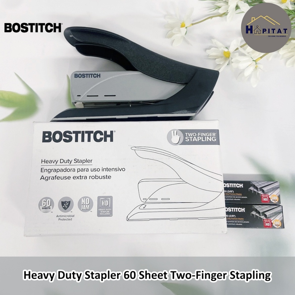 {Bostitch®} Heavy Duty Stapler 60 Sheet Two-Finger Stapling แม็ก เครื่องเย็บกระดาษ แบบสปริง สำหรับงานหนัก 60 แผ่น