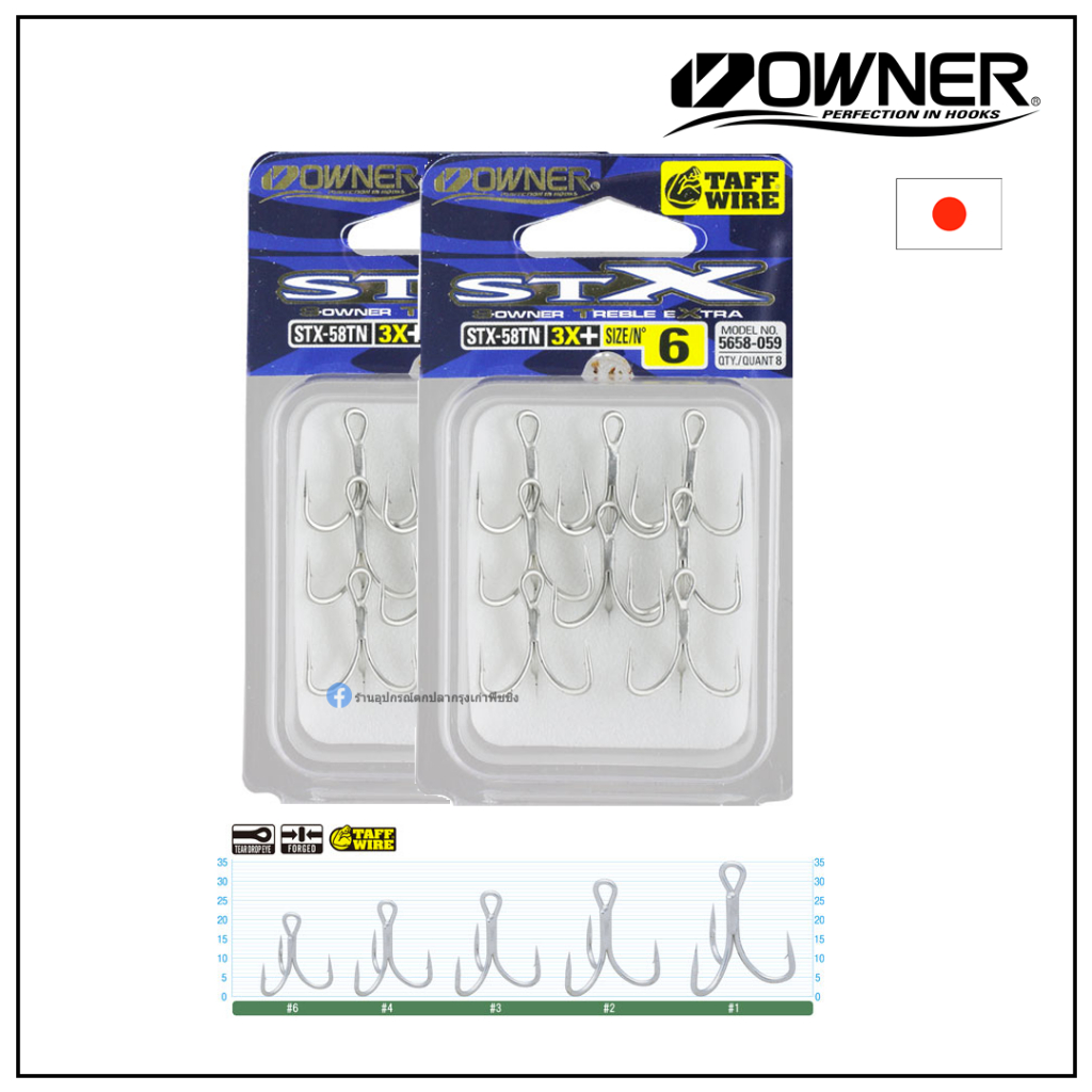 ตัวเบ็ดสามทาง OWNER STX-58TN ของแท้ 100%