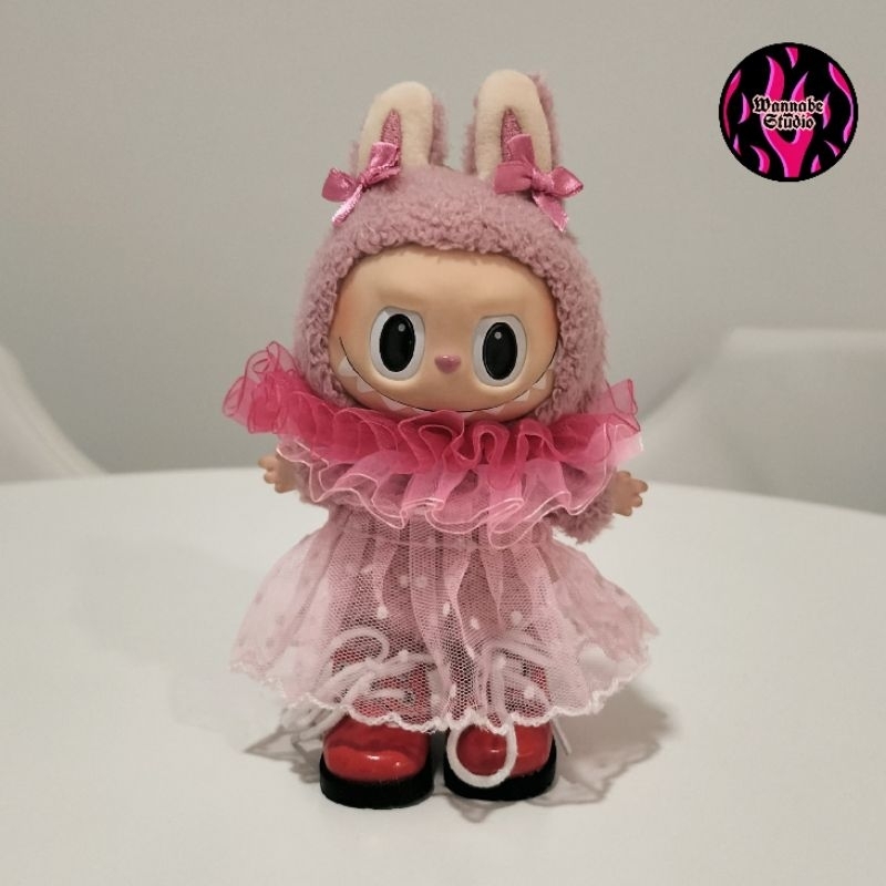 ชุด Labubu Macaron V1 V2 ชุดน้องลาบูบู้ รุ่น See-through ชุดซีทรู ประดับโบว์