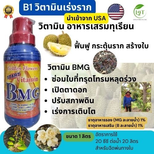 B1 วิตามินเร่งราก ขนาด 1 ลิตร วิตามิน BMG   ฟื้นฟู กระตุ้นราก สร้างใบ