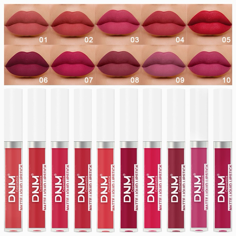 ลิปเนื้อแมทกำมะหยี่ DNM Matte Liquid Lipstick บำรุงริมฝีปาก กันน้ำ ติดทนตลอดวัน เม็ดสีชัด ไม่เป็นขุย ไม่ตกร่อง