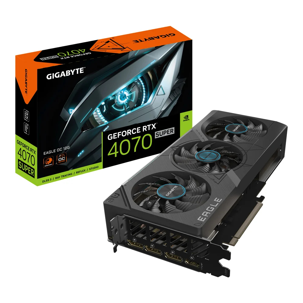 VGA (การ์ดแสดงผล) GIGABYTE GEFORCE RTX 4070 SUPER EAGLE OC 12G - 12GB GDDR6X (GV-N407SEAGLE OC-12GD)