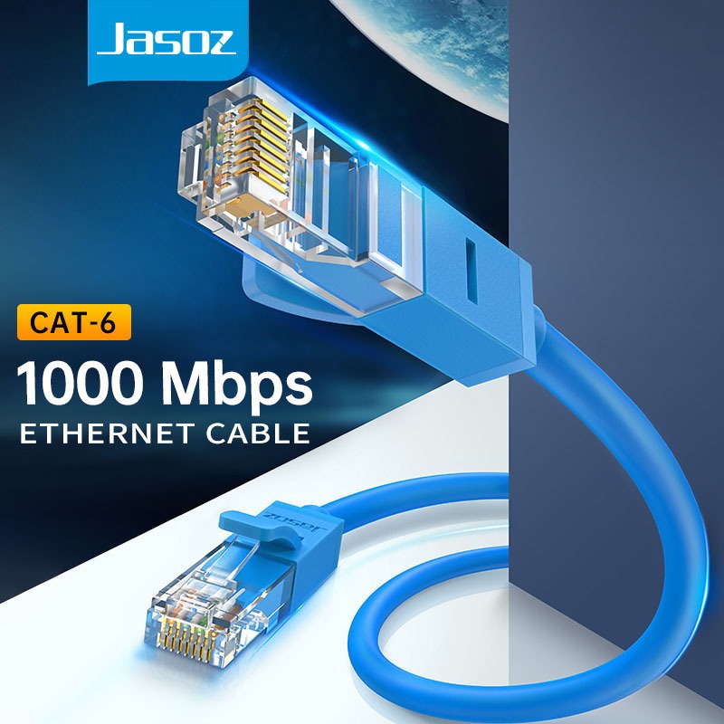 Jasoz สายแลน CAT 6 สาย LAN ความเร็วสูง Ethernet Cable RJ45 รองรับ 1000Mbps ความยาว 0.5M-5M