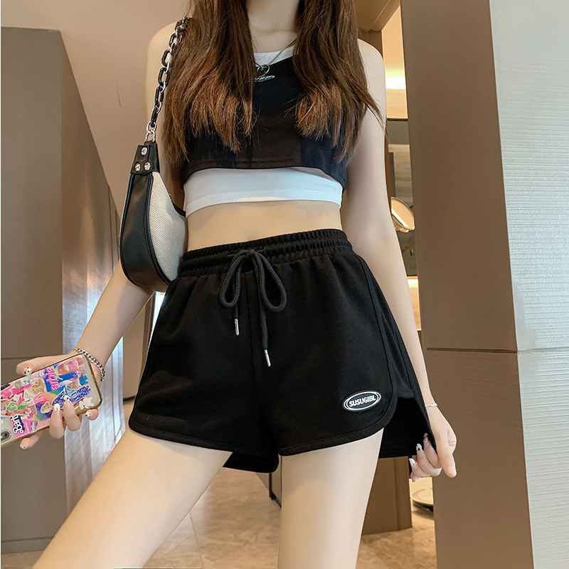 กางเกงขาสั้นผู้หญิง กางเกงกีฬา ใส่สบาย ระบายอากาศได้ดี เอวสูงและทรงหลวม