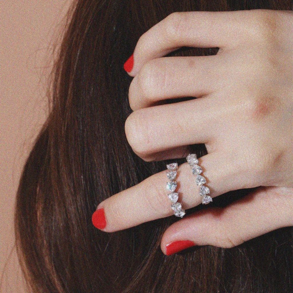 SWAN خاتم فضة Mini Hearts بزركون — صورة 5