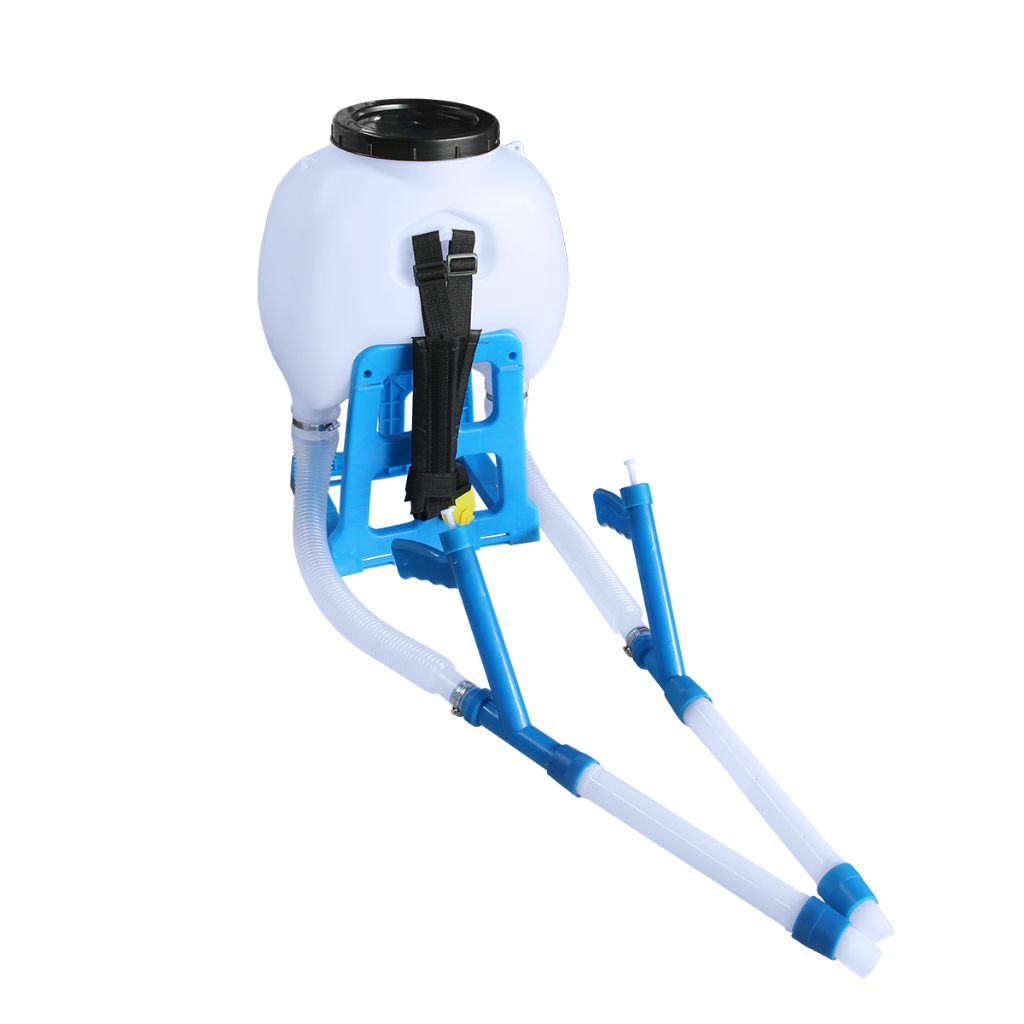 ถังหยอดปุ๋ย 2 ทาง ถังหว่านสะพาย ตราเหยี่ยว ความจุ 15 kg ประหยัดเวลาในการทำงาน - รูปที่ 2