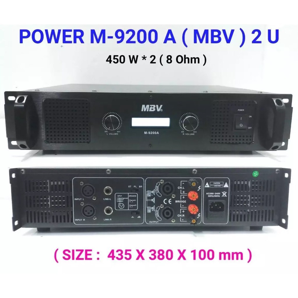 เพาเวอร์แอมป์ power amplifier กลางแจ้ง 900 W (8 Ohm) เครื่องเสียงกลางแจ้ง รุ่นM-9200 A