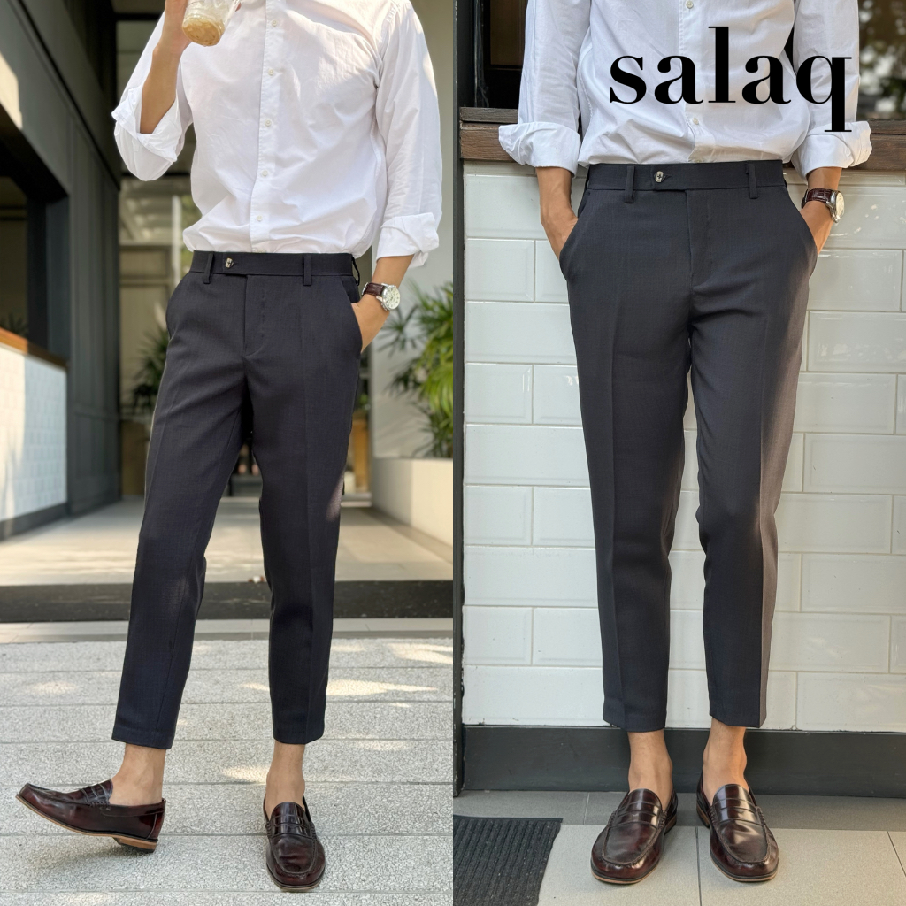 กางเกงสแล็คขาเต่อ ผ้ายืดสโน(snow) ผ้านุ่มใส่สบาย ไม่หนา ไม่ร้อน ทรงกระบอกเล็ก หลากสี ไซส์ 28นิ้ว-36นิ้ว