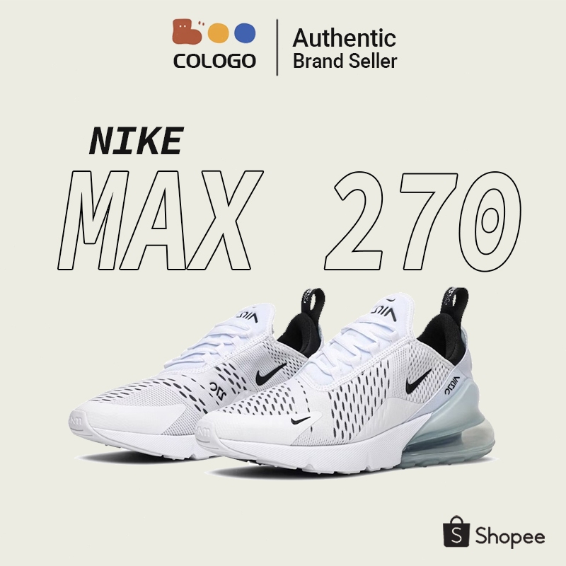 Nike Air Max 270  AH6789-100 Nike รองเท้าวิ่งผู้หญิง White Black 💯