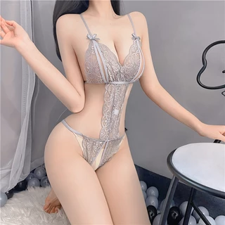 QQ_009👙ชุดชั้นในเซ็กซี่ จั๊มสูท โชว์หน้าอกลูกไม้ใหญ่ เซ็กซี่ จั๊มสูทเปิดไหล่ เปิดไหล่ บิกินี่สามจุดไม่ถอด ชุดจั๊มสูท