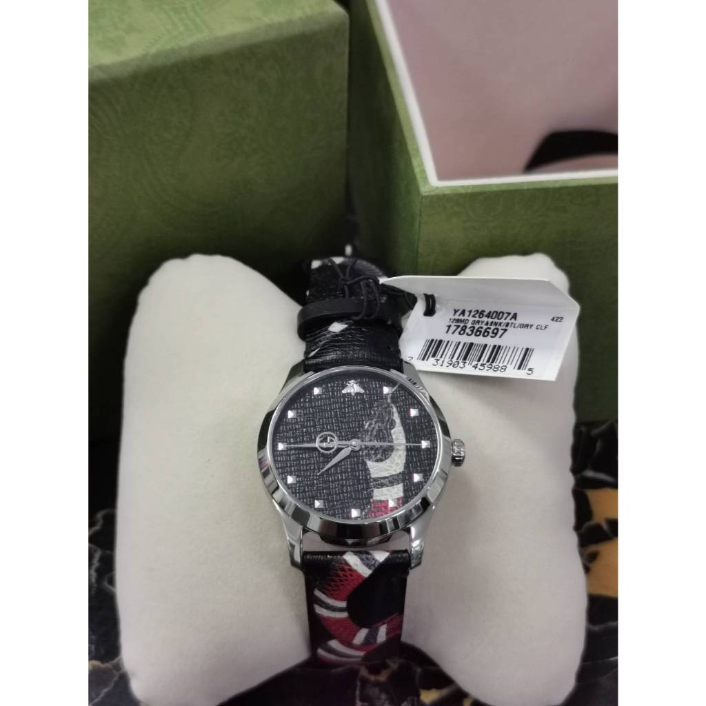 Gucci นาฬิกาข้อมือ รุ่น G-Timeless Le Marche Des Merveilles Snake Watch Code: YA1264007A