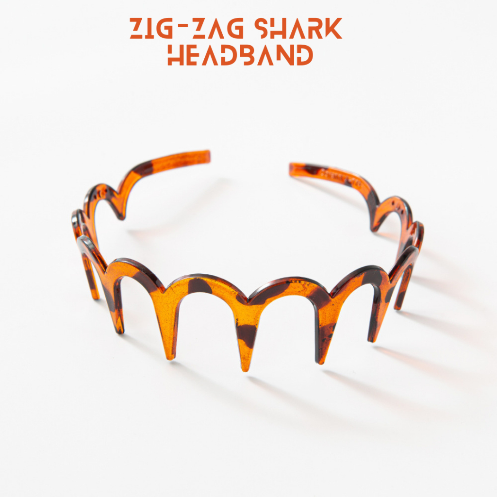 ที่คาดผม ซิกแซก ฟันฉลาม ทำจากพลาสติก และ เรซิน Zig-Zag Shark Headband