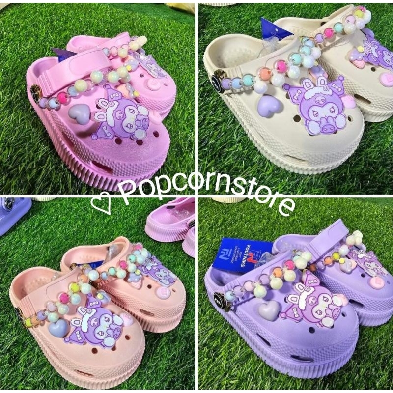 รองเท้าหัวโตเด็กลายคุโรมิ ลูกปัดมุก (ไซร์27-32)