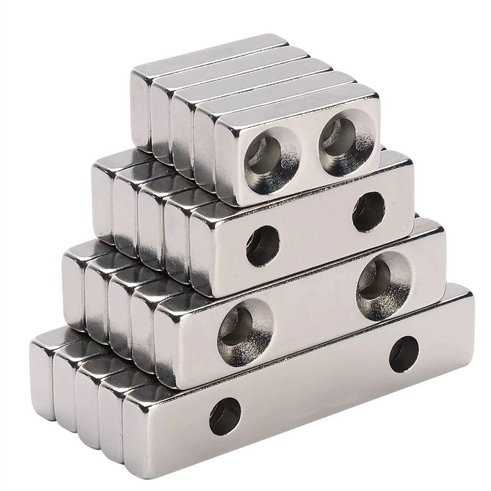 5ชิ้น แม่เหล็ก 30x10x3รู3มิล รูคู่ สี่เหลี่ยมมีรู 30*10*3รู3มิล Magnet Neodymium 30x10x3รู3mm แม่เหล็กแรงสูง30*10*3รู3mm