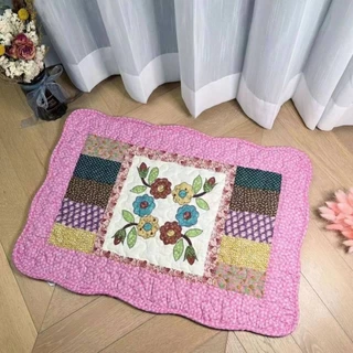 พรมเช็ดเท้าขนาด(50X70cm)ทำจากผ้าฝ้าย100%รุ่นหนานุ่มสไตส์วินเทจ