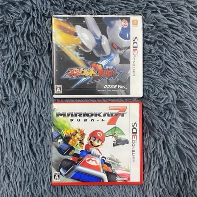 แผ่นแท้เครื่อง Nintendo 3DS เกมส์ 1.Medarot DUAL Kuwagata 2.Mario Kart 7 โซนJ เปิดติดง่ายคู่มือครบ