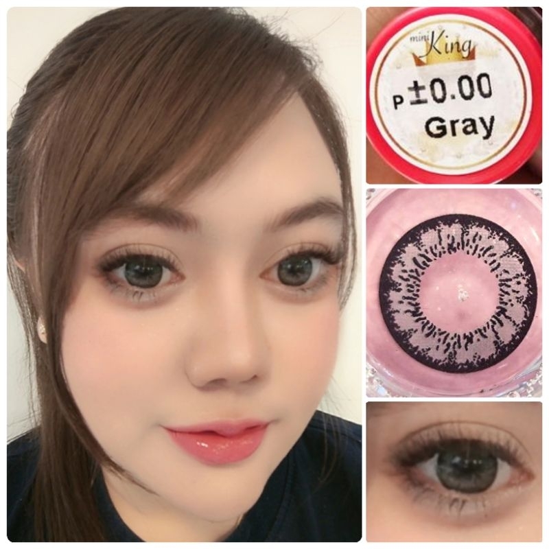 คอนแทคเลนส์ รุ่น Mini King สีเทา/ตาล/ดำ gray/brown/black มีค่าสายตาปกติ (0.00)