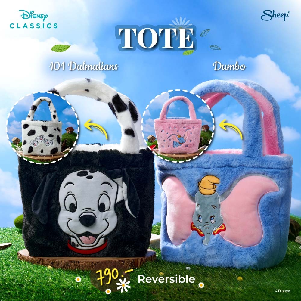 [For iPad Tote Animals] Disney Animals Limited Collection : กระเป๋าสะพายข้างสำหรับไอแพดและแท็บเล็ต ขนนิ่ม กลับด้านลายได้