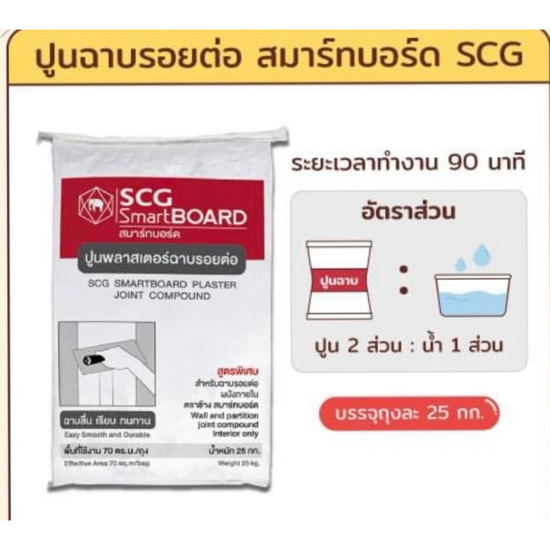 แบ่งขาย1 กิโล ปูนพลาสเตอร์ฉาบรอยต่อ สมาร์ทบอร์ด เอสซีจี - รูปที่ 2