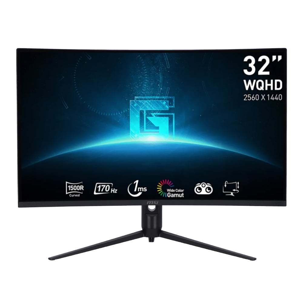 MSI G32CQ5P Curved Gaming Monitor (จอมอนิเตอร์) 2560x1440 /31.5นิ้ว/VA 2K/170Hz/ HDMI/1ms Curved/War