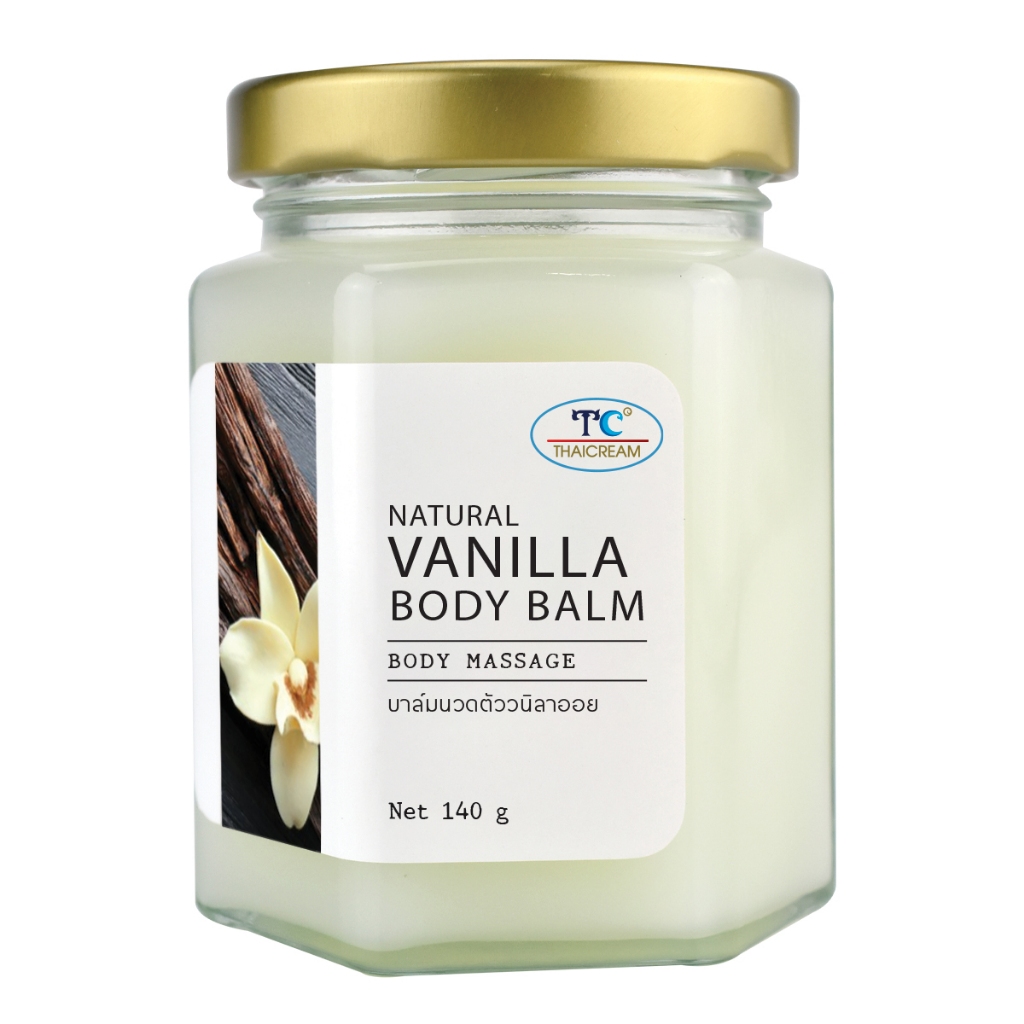 Thaicream ไทยครีม บาล์ม วานิลา นวดอโรม่า วนิลา ทาเท้า นวดตัว นวดเท้า NATURAL VANILLA BODY BALM