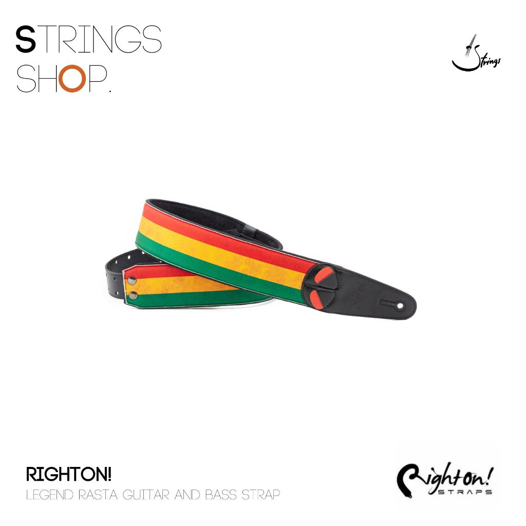 สายสะพาย RightOn! Straps Legend Rasta Guitar and Bass Strap
