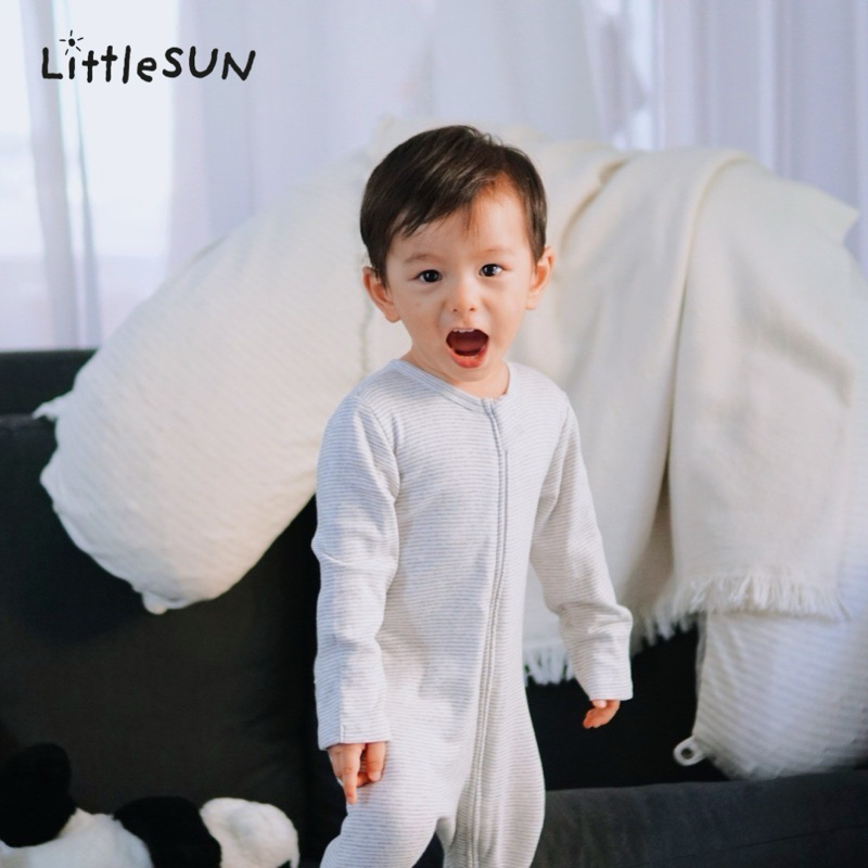 Littlesun ชุดนอนเด็ก 2 ซิป ชุดนอนคลุมเท้า บอดี้สูทเด็ก Two way zipper sleepsuit