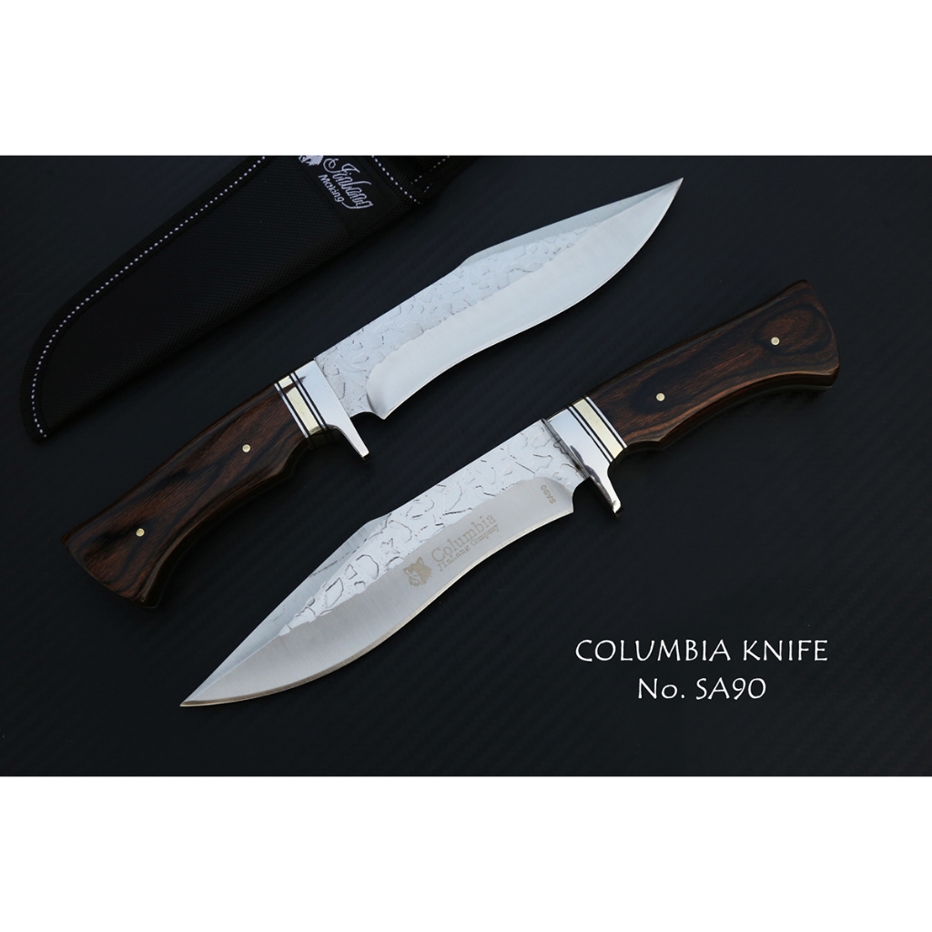มีดเดินป่ากรูข่า COLUMBIA รุ่น SA90  ขนาด 12 นิ้ว ด้ามไม้ พร้อมซองไนลอนอย่างดี