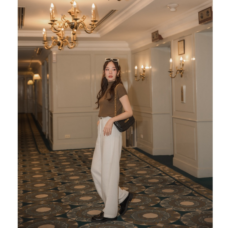 กางเกงผ้าพริ้ว The Bund Pants กางเกงทรงสวยมาก