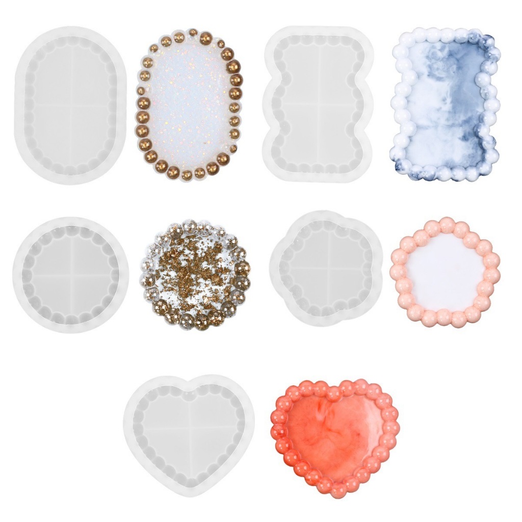 【พร้อมส่งจากไทย 】🍵แม่พิมพ์จานรองแก้วมีขอบน่ารัก แผ่นรองแก้ว ที่วางแก้วน้ำ Resin mold - รูปที่ 2