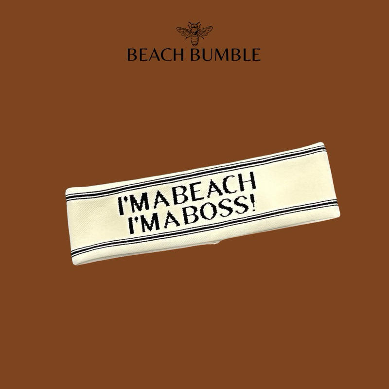 Headband I'm a Beach I'm a Boss! ผ้า Cotton หนาสองชั้น (Cream)