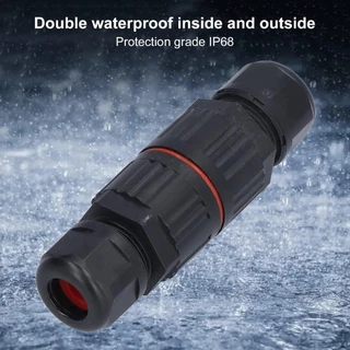 ขั้วต่อสายไฟกันน้ำ คอนเนคเตอร์กันน้ำ ข้อต่อกันน้ำ IP68 outdoor 2P 3P Waterproof Connector กันฝน กันแดด ติดตั้งภายนอก