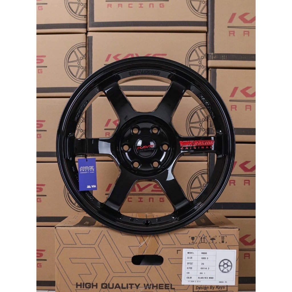 ล้อแม็กใหม่ - TE37 ก้านยก - 4 สี - หยอดแดง ใส่ นาวาร่า ตรงรุ่น ไม่ต้องแปลง ขอบ18 กว้าง 9.0 x 9.0 x 6