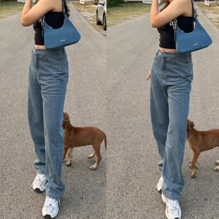 BABEJUB.X I BASIC YEANS กางเกงยีนส์ทรงกระบอกเบสิค ผ้าดีมาก สีนัวๆ ทรงเป้ะ เอวสูง