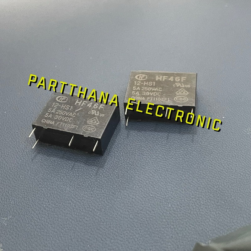 HF46F 12-HS1 RELAY 12VDC 24VDC  4ขา พร้อมส่งในไทย