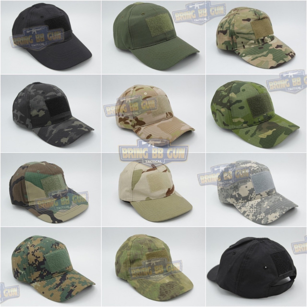 BR2 หมวกแก๊ป (หมวก Cap) (หน้าตีนตุ๊กแก) #ผ้าตาราง กันแดด BR2