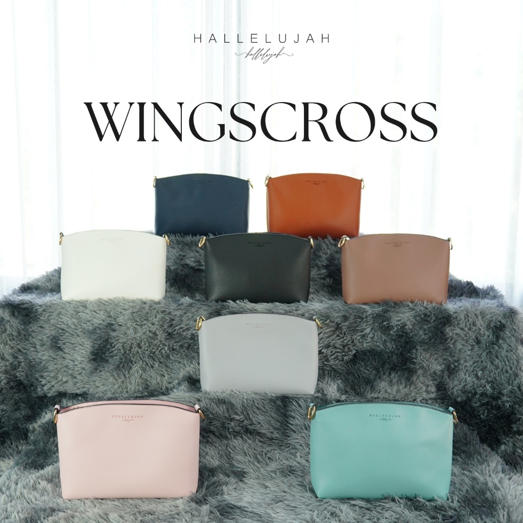 กระเป๋าสะพายข้าง ครอสบอดี้ ผู้หญิง สวยหรู แบรนด์ Hallelujah รุ่น วิงส์ครอส (wingscross) ดูแพงมากๆ น้ำหนักเบา