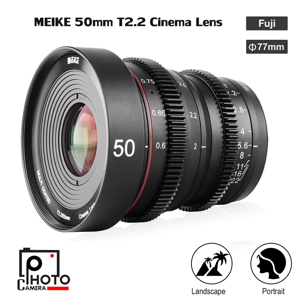Lens MEIKE 50mm T2.2 Manual Focus Cinema Lens for M4/3 / Fuji X-Mount / sony