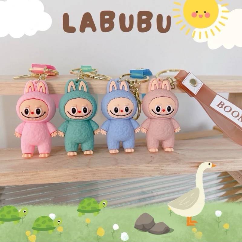 [พร้อมส่งจากไทย]พวงกุญแจลายการ์ตูน Labubu ห้อยกระเป๋า ลาบูบู้ การ์ตูนน่ารัก มี 4 สี