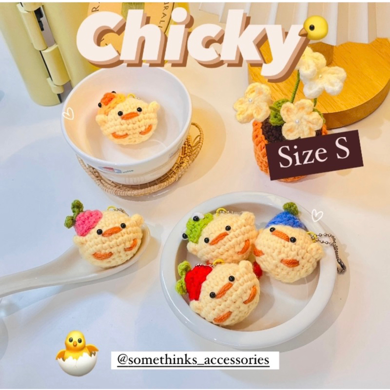 Chicken Chicky Family keychain สินค้ามาใหม่ เซ็ตไก่สุดน่ารัก มีทั้งหมด 3 ขนาดพร้อมส่งฝุดๆ