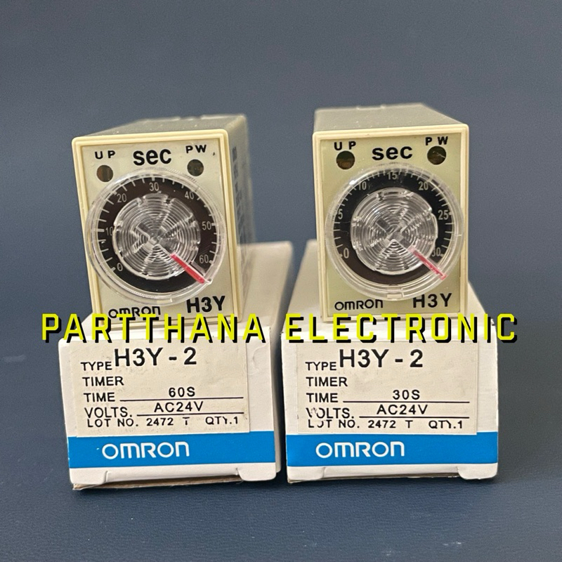 H3Y-2 TIMER OMRON ไฟ 24VAC 30S,60S 3M 5M พร้อม ซ็อคเก็ต PYF08A-E มีสินค้า พร้อมส่งในไทย