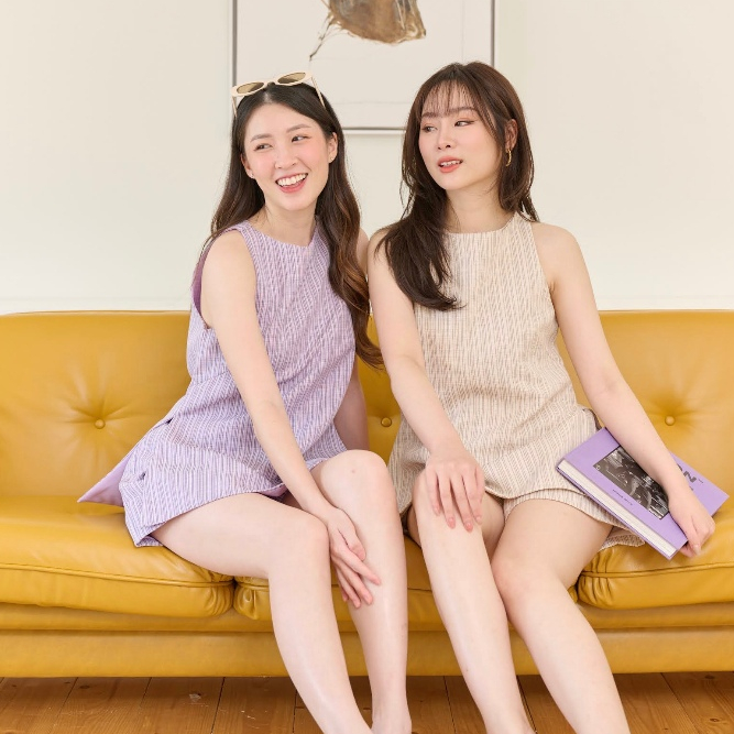 SHUUXME Mocha set (ชุดเซตเสื้อ+กางเกงผ้าทวีตมีซับใน)