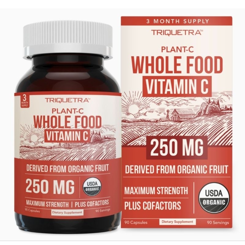 Triquetra Vitamin c Organic whole food 100% vegan 90 capsules