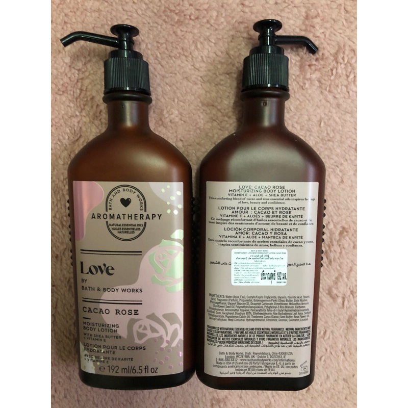 Love 💗 Cacao Rose 🌹 Bath&amp;BodyWorks Aromatherapy BodyLotion บอดี้โลชั่น 192 ml
